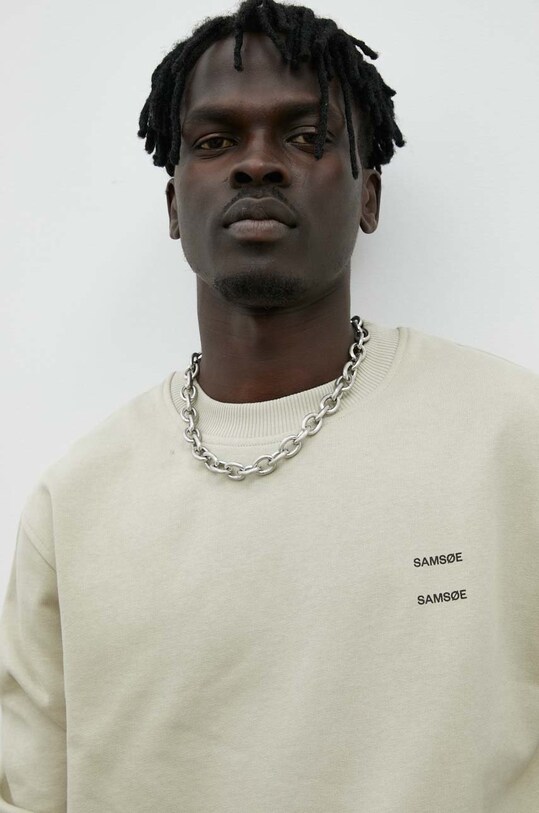 Samsoe Samsoe bluza bawełniana JOEL beżowy M22300127