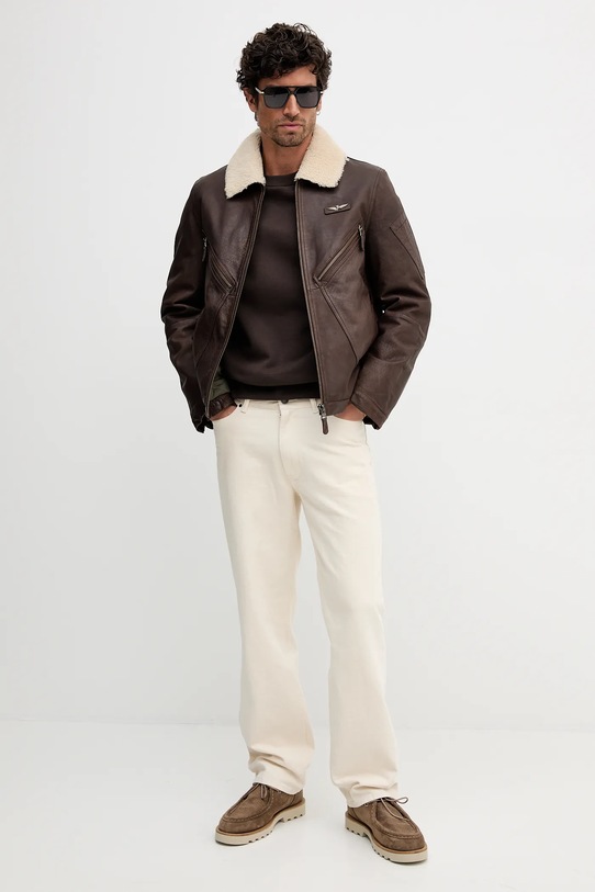 Lacoste bluza SH9608 brązowy NC25