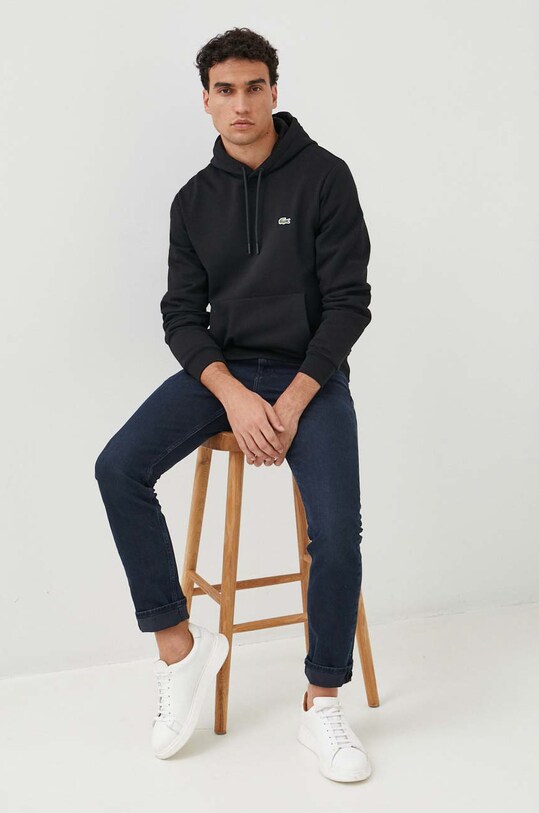 Dukserica Lacoste bez uzorka crna SH9623
