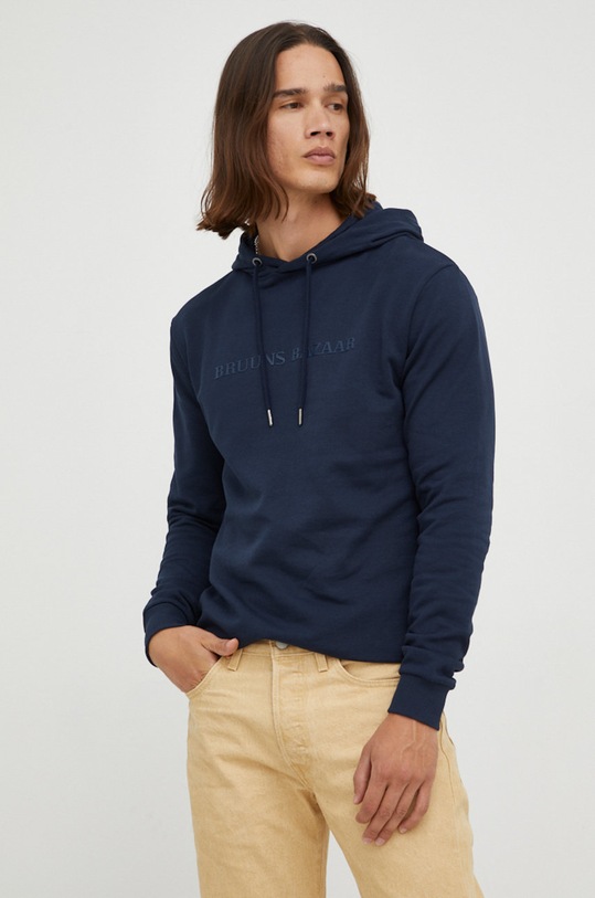 Bruuns Bazaar felpa in cotone blu navy BBM1278