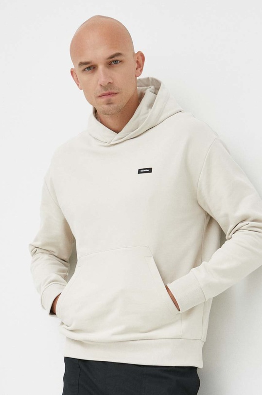 Βαμβακερή μπλούζα Calvin Klein μπεζ K10K110606.9BYY