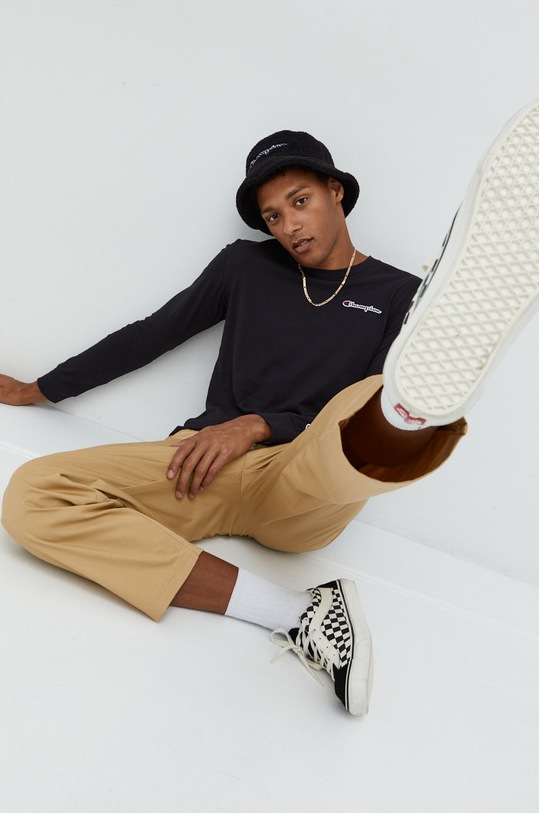 Bavlněné tričko s dlouhým rukávem Champion regular černá 217868