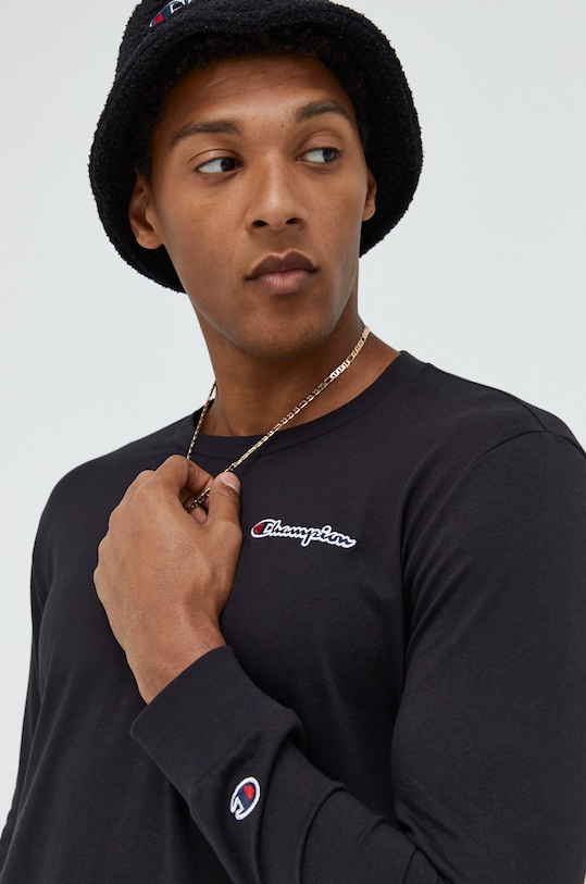 Bavlněné tričko s dlouhým rukávem Champion černá 217868