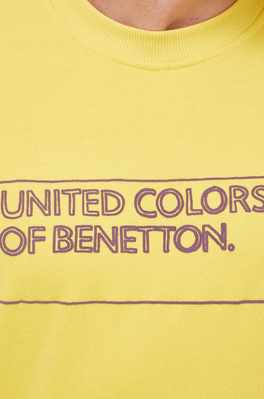 Bavlněná mikina United Colors of Benetton 3J68U100F.27T žlutá