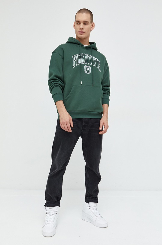 Bavlnená mikina Primitive papfa2218.htgrn zelená AW22