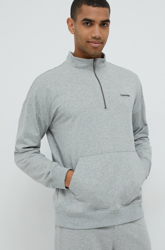 Піжамна кофта Calvin Klein Underwear трикотаж сірий 000NM2299E.9BYY