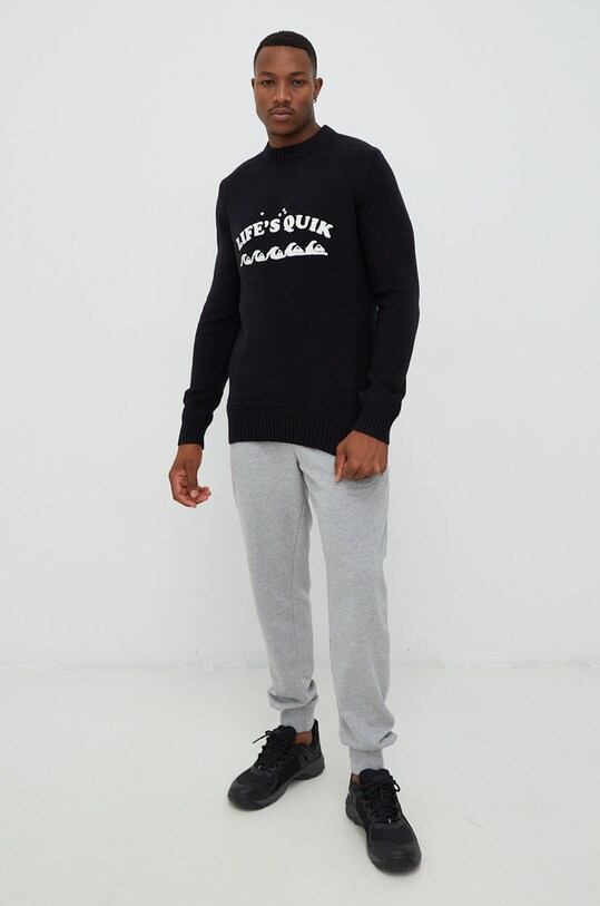 Quiksilver sweter z domieszką wełny EQYSW03281 czarny AW22