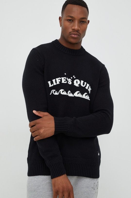 Quiksilver sweter z domieszką wełny czarny EQYSW03281