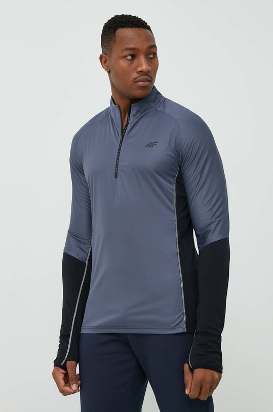 4F bluza do biegania wzorzyste niebieski H4Z22.BLMF011