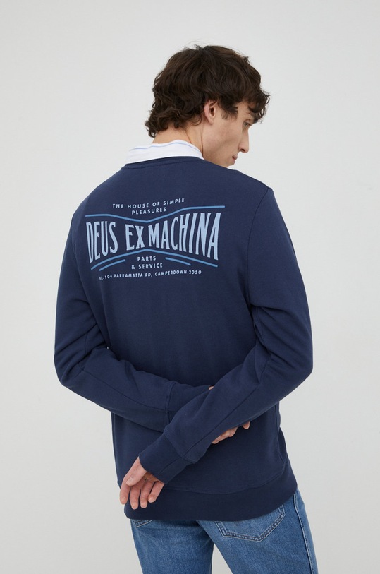 Deus Ex Machina bluza bawełniana nadruk granatowy DMF228377
