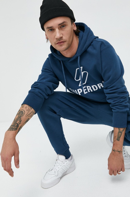 Superdry bluza bawełniana M2011894B.K6E granatowy AW22