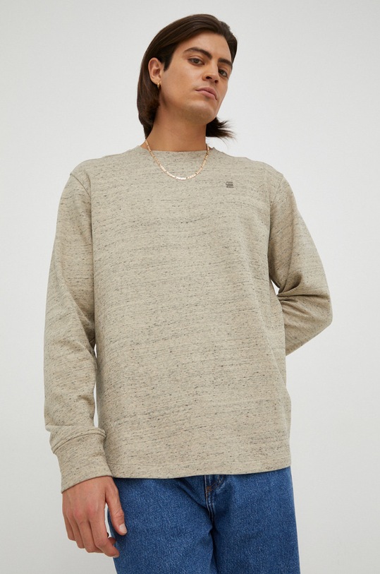 G-Star bluza bawełniana bez kaptura beżowy D18231.C425