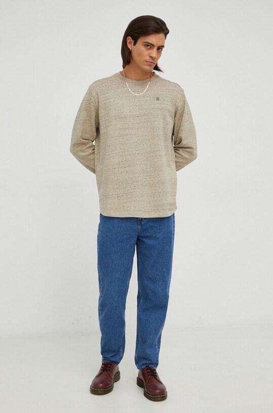 G-Star Raw bluza bawełniana D18231.C425 beżowy AW22