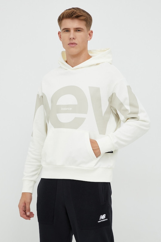New Balance bluza bawełniana nadruk beżowy UT23504SST