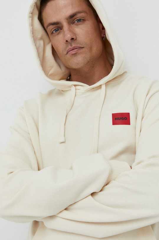 HUGO bluza bawełniana beżowy 50477318