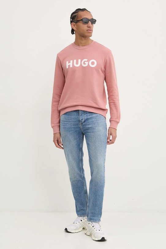 HUGO bluza bawełniana 50477328 różowy AA00