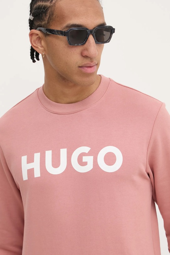 HUGO bluza bawełniana różowy 50477328