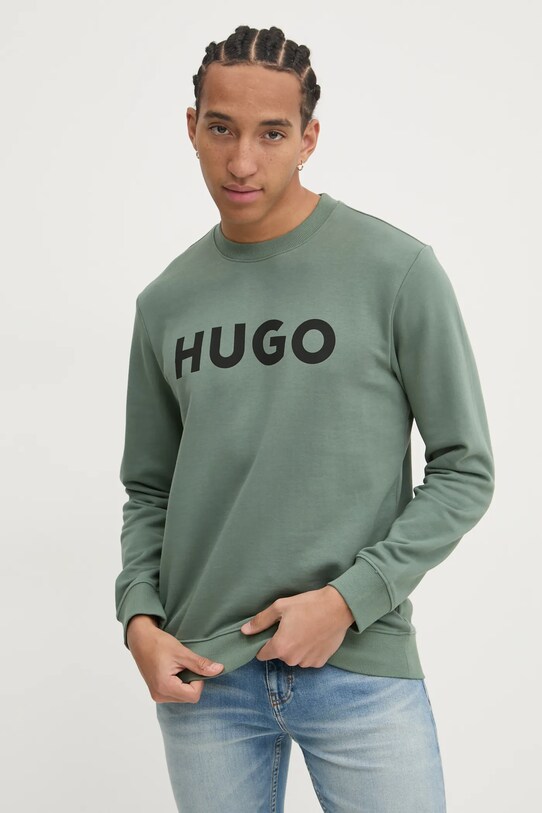 Bavlnená mikina HUGO zelená 50477328