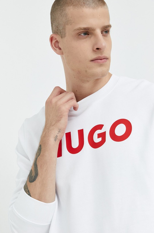 HUGO bluza bawełniana biały 50477328