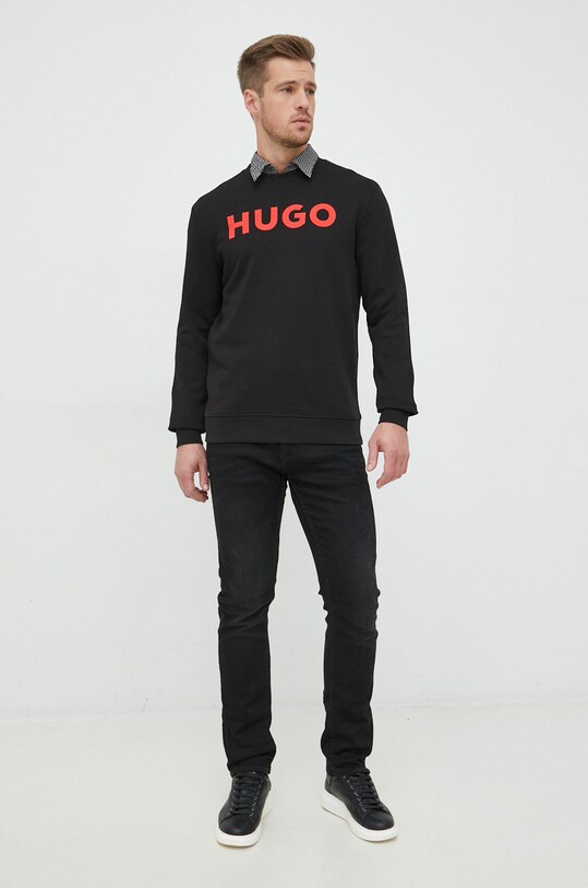 Бавовняна кофта HUGO 50477328 чорний AA00