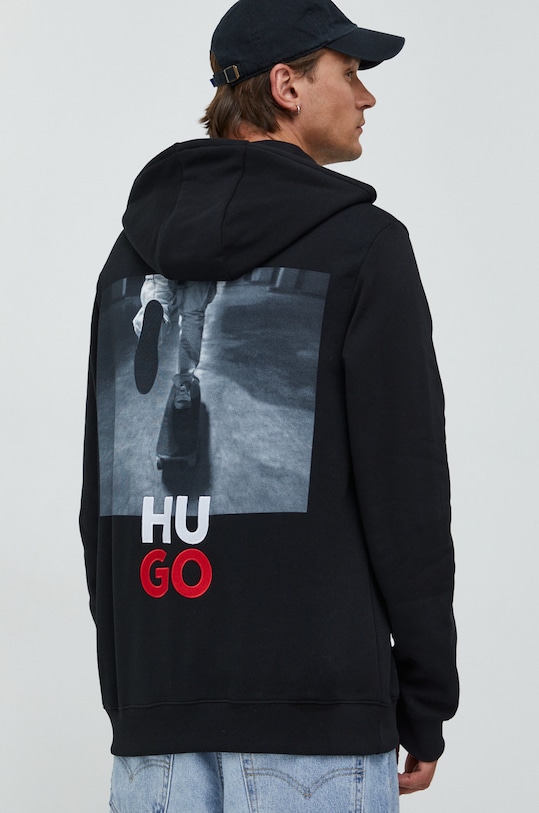 HUGO hanorac de bumbac 50477613 negru