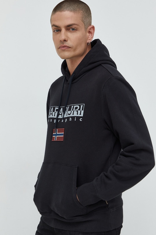 Napapijri bluza nadruk czarny NP0A4GJA0411