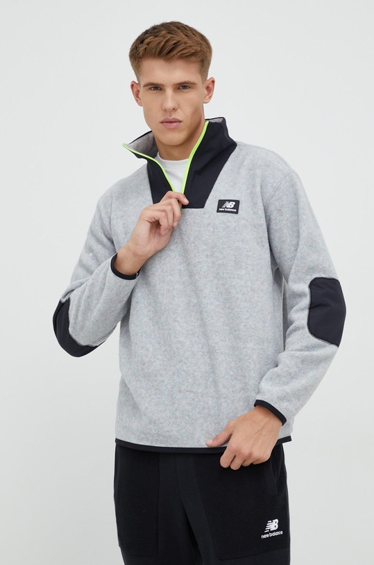Mikina New Balance nášivka šedá MT23527GML