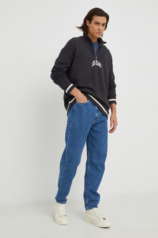 Памучен суичър Lee L84FRYON сив AW22