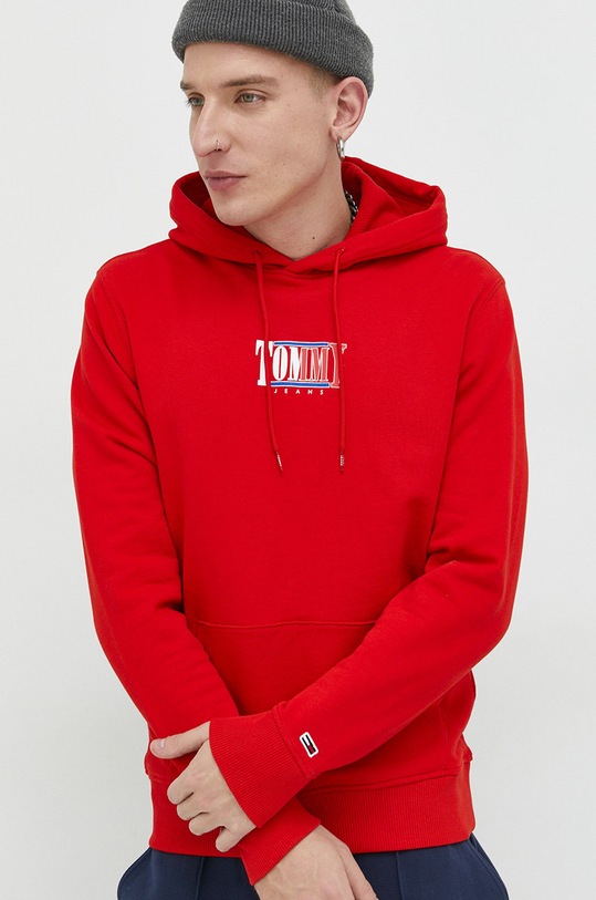 Tommy Jeans bluza bawełniana czerwony DM0DM15006.9BYY