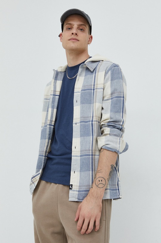 Памучна риза Hollister Co. каре бежов KI325.2304.178