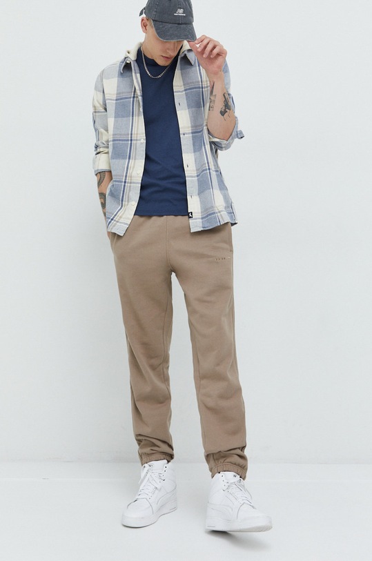 Памучна риза Hollister Co. KI325.2304.178 бежов AW22