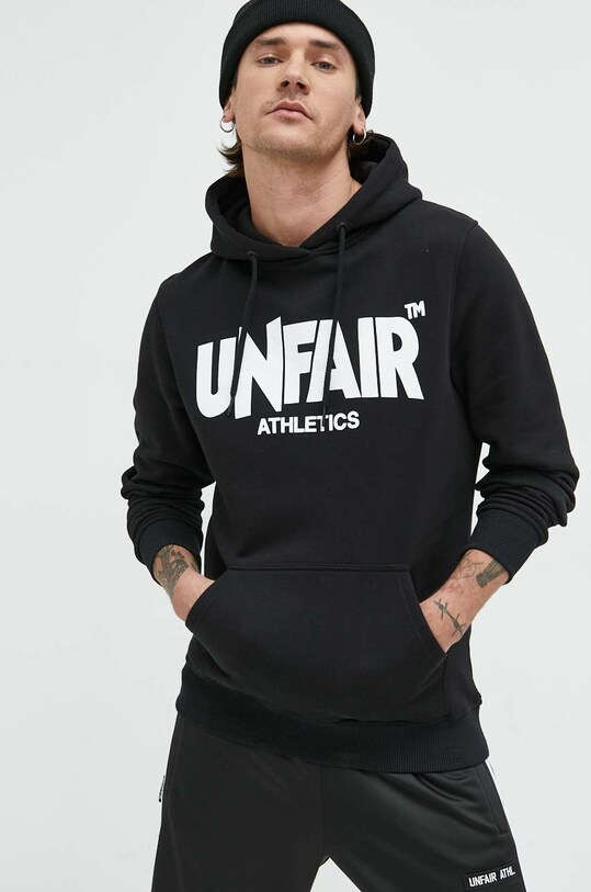 Памучен суичър Unfair Athletics памук черен UNFR18.075