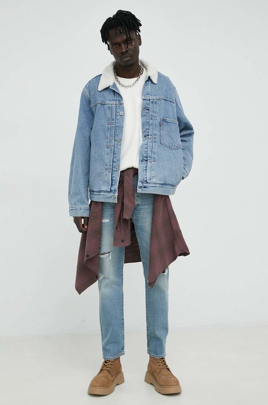 Bavlněné tričko s dlouhým rukávem Levi's 16139.0067 béžová AW22