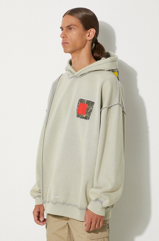 A-COLD-WALL* bluza bawełniana Relaxed Cubist Hoodie szary ACWMW088