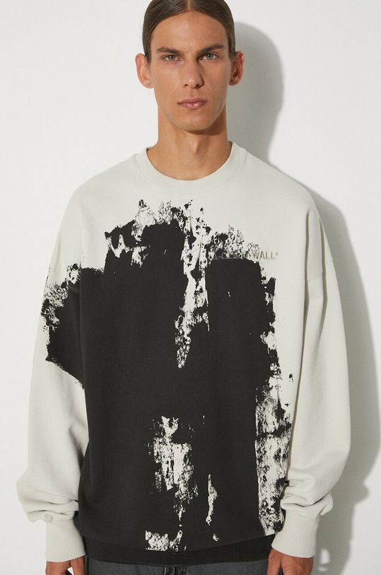 A-COLD-WALL* cotton sweatshirt Relaxed Crewneck all-over print black ACWMW087