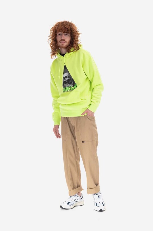 Bavlněná mikina PLEASURES Soundscape Hoodie P22U006 zelená AW22