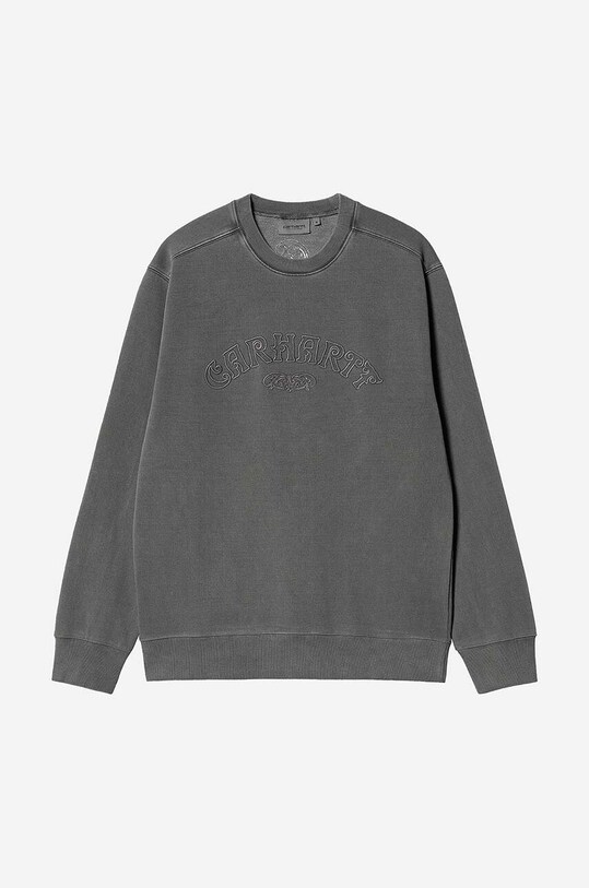 Carhartt WIP cotton sweatshirt Carhartt WIP Verse Script Sweat I030640 VULCAN gray I030640