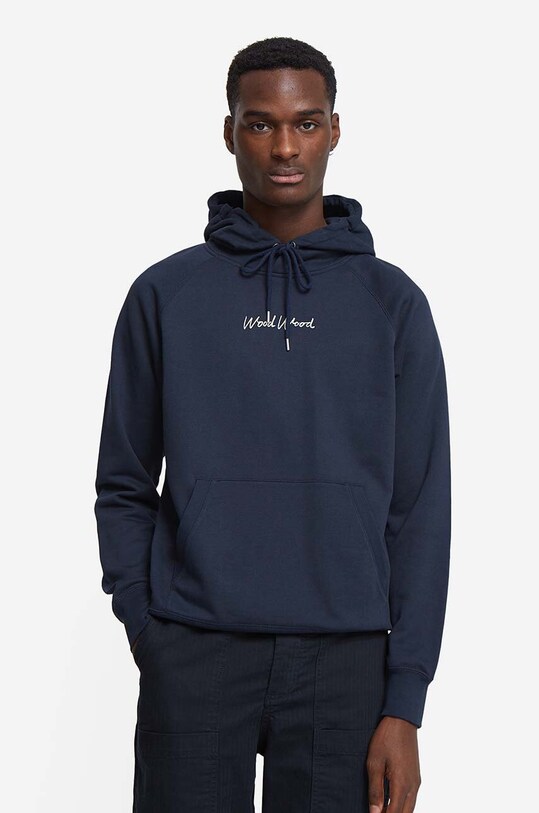 Wood Wood bluza bawełniana Fred x Fila nadruk granatowy 12045600.2474.NAVY