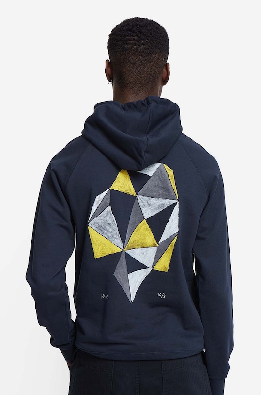 Bavlněná mikina Wood Wood Fred Hoodie 12045600-2474 12045600.2474.NAVY námořnická modř AW22