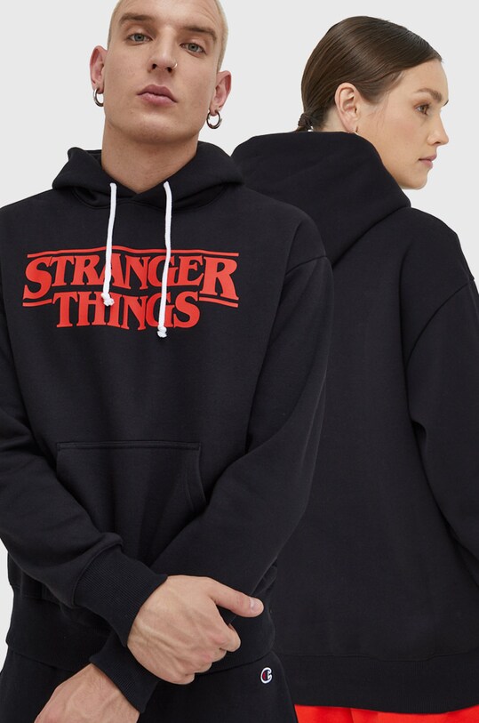 Μπλούζα Champion Xstranger Things με κουκούλα μαύρο 217780