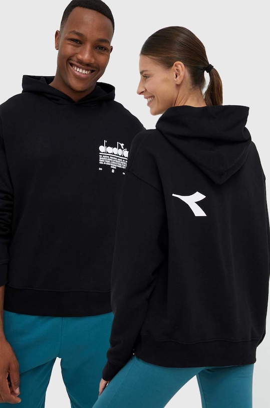 Diadora bluza bawełniana bawełna czarny 502.179481