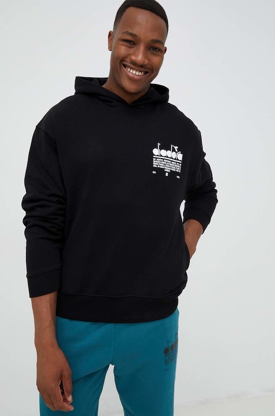 Diadora bluza bawełniana 502.179481 czarny AW22