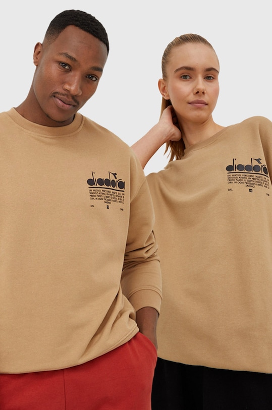 Diadora bluza bawełniana nadruk beżowy 502.179482