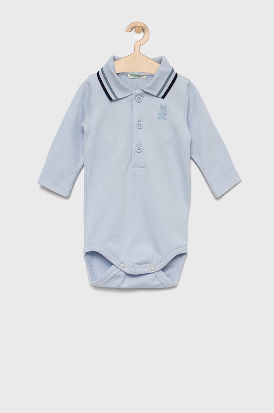 United Colors of Benetton bavlněné kojenecké body modrá 3CDIMB107.W.REPROPOSED