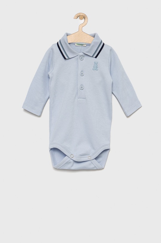 United Colors of Benetton bavlněné kojenecké body modrá 3CDIMB107.W.REPROPOSED