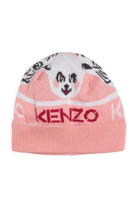 Dziewczynka Kenzo Kids pajacyk niemowlęcy bawełniany + czapeczka K98071 różowy