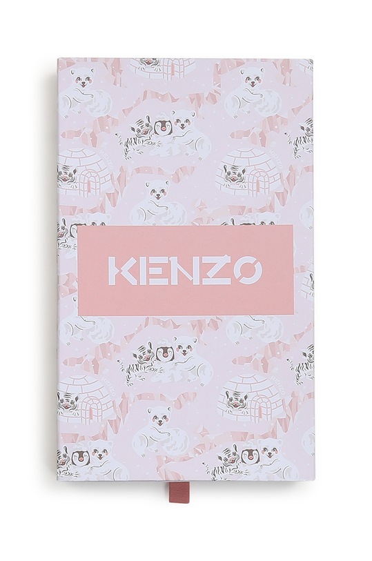 Kenzo Kids pajacyk niemowlęcy bawełniany + czapeczka K98071 różowy