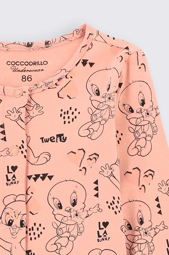 Coccodrillo salopeta din bumbac pentru bebelusi ZC2404202LIG roz AW22