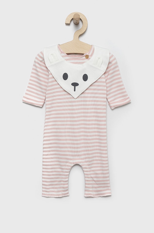 United Colors of Benetton pajacyk niemowlęcy bawełniany różowy 3UABAT005.W