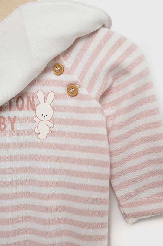 Chłopiec United Colors of Benetton pajacyk niemowlęcy bawełniany 3UABAT005.W różowy